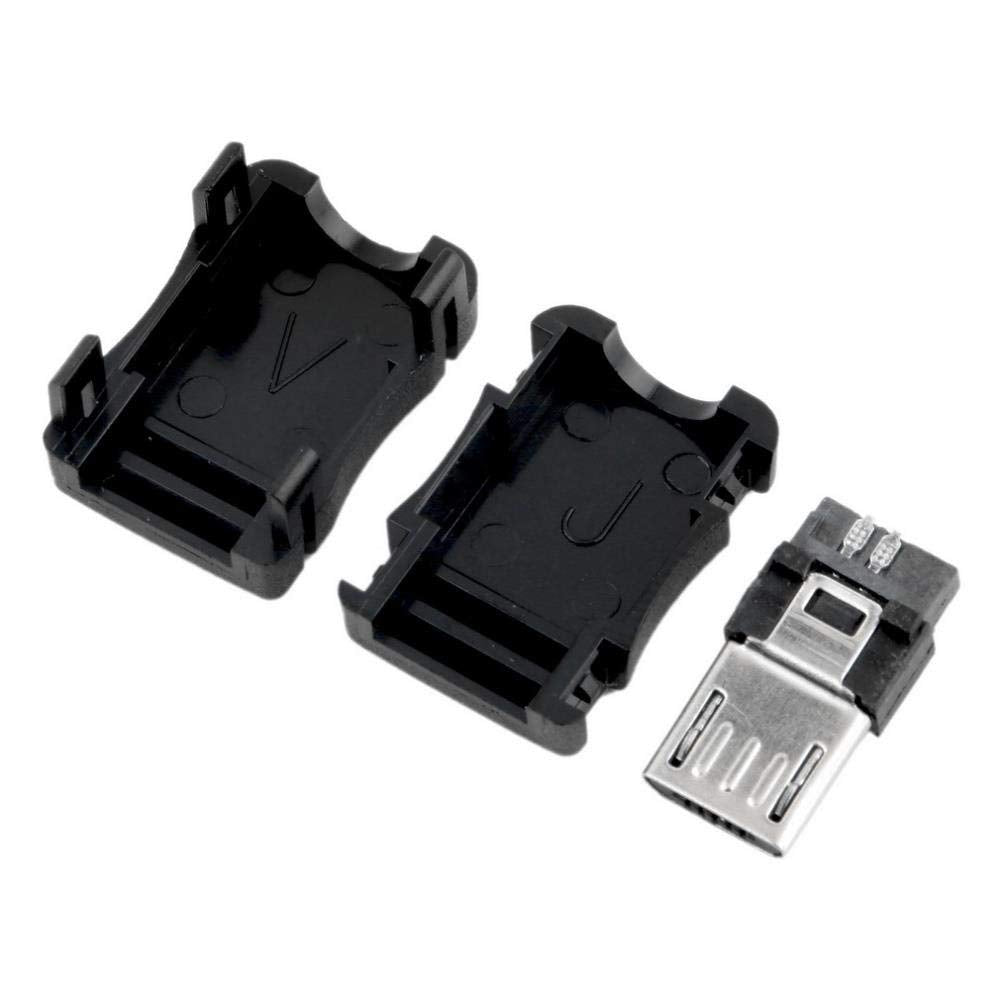 CentIoT® - USB 2.0 Type A B Male Female - 4 Pin 5 Pin Plug Socket Connector - with Black Plastic Cover - DIY Kit