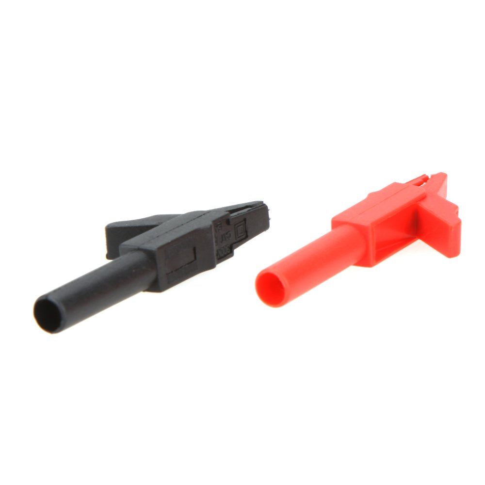 CentIoT - 2PCS 55MM Full Insulated Protective nickel coated brass Alligator Crocodile clip - for Multimeters Electronic Diagnostic tool - 300V 15A 12MM Jaw Opening