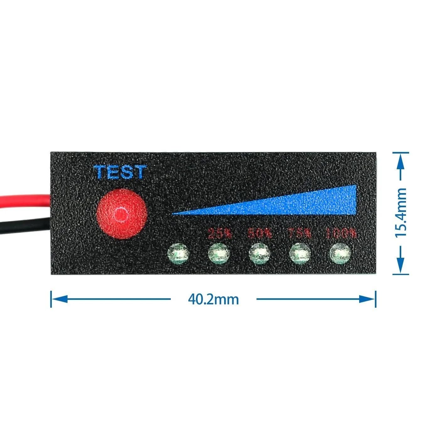 CentIoT - Battery Power Indicator - 18650 Li-ion lipo Lithium Battery Capacity Indicator Power LED Display - with switch 6CM, Black
