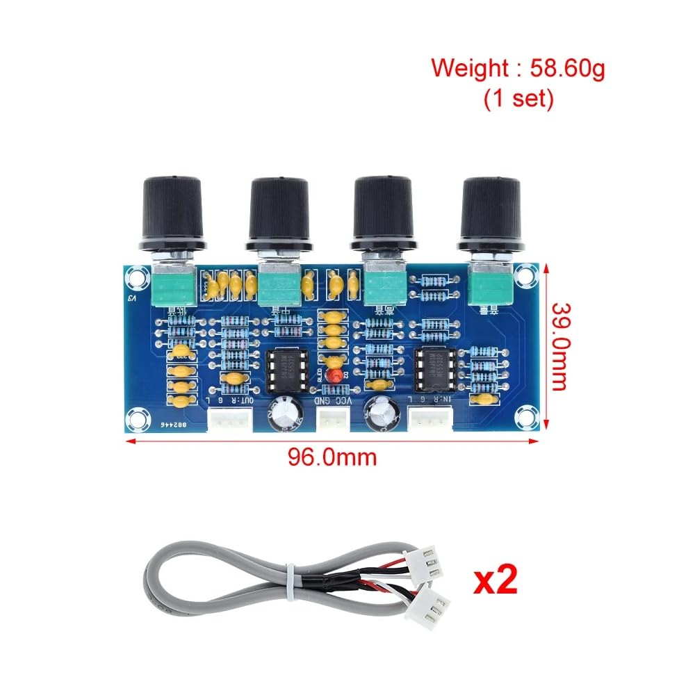 CentIoT - NE5532 Preamp with Treble mid Bass Volume Adjustment - Pre-Amplifier Tone Controller Board for Amplifier Board