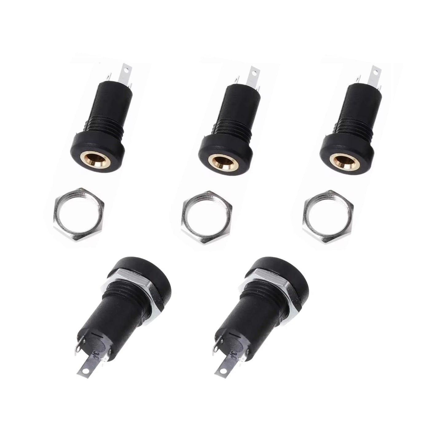 CentIoT - PJ392A-1 3Pin 3.5 MM Audio Jack Receptacle Gold Plated - Vertical Panel Mount Round Connector Female Socket