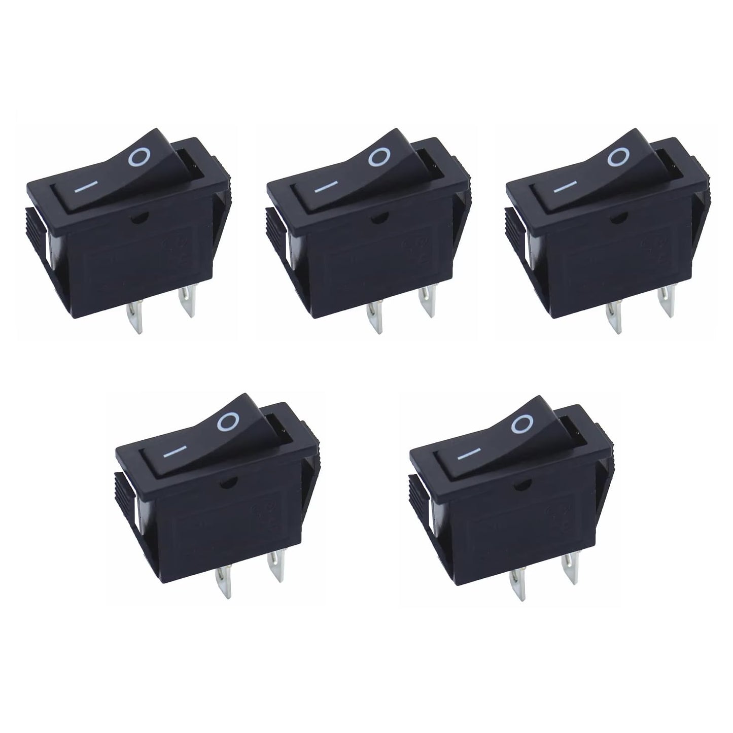CentIoT - Rocker Switch - KCD3 snap fit 250V 16A (SPST ON-OFF 2 Position, 2PIN, Black Button, Pack of 5)