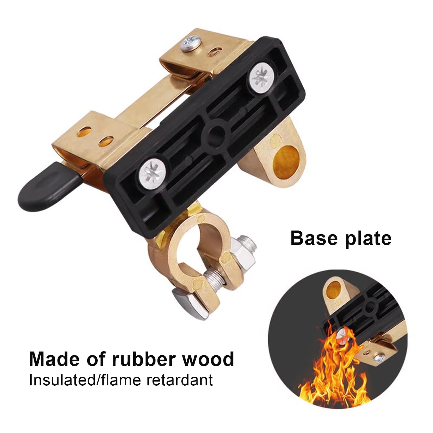 CentIoT - Battery Disconnect Cut Off Shut Off Kill Switch 12V 24V 1_Way- for Marine Car Boat RV ATV (Negative, Vertical, 15-17mm Top Post Dia), Yellow