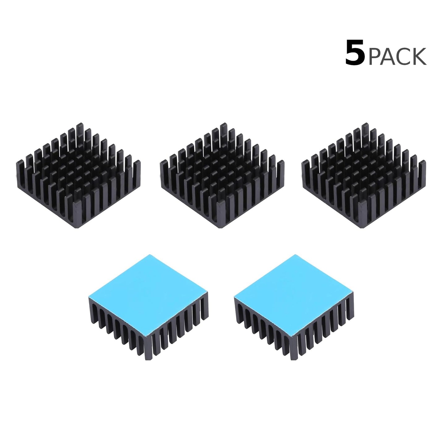 CentIoT - 25X25X10MM Aluminium Heatsink - Slotted Fins Anodised Black with 3M Tape