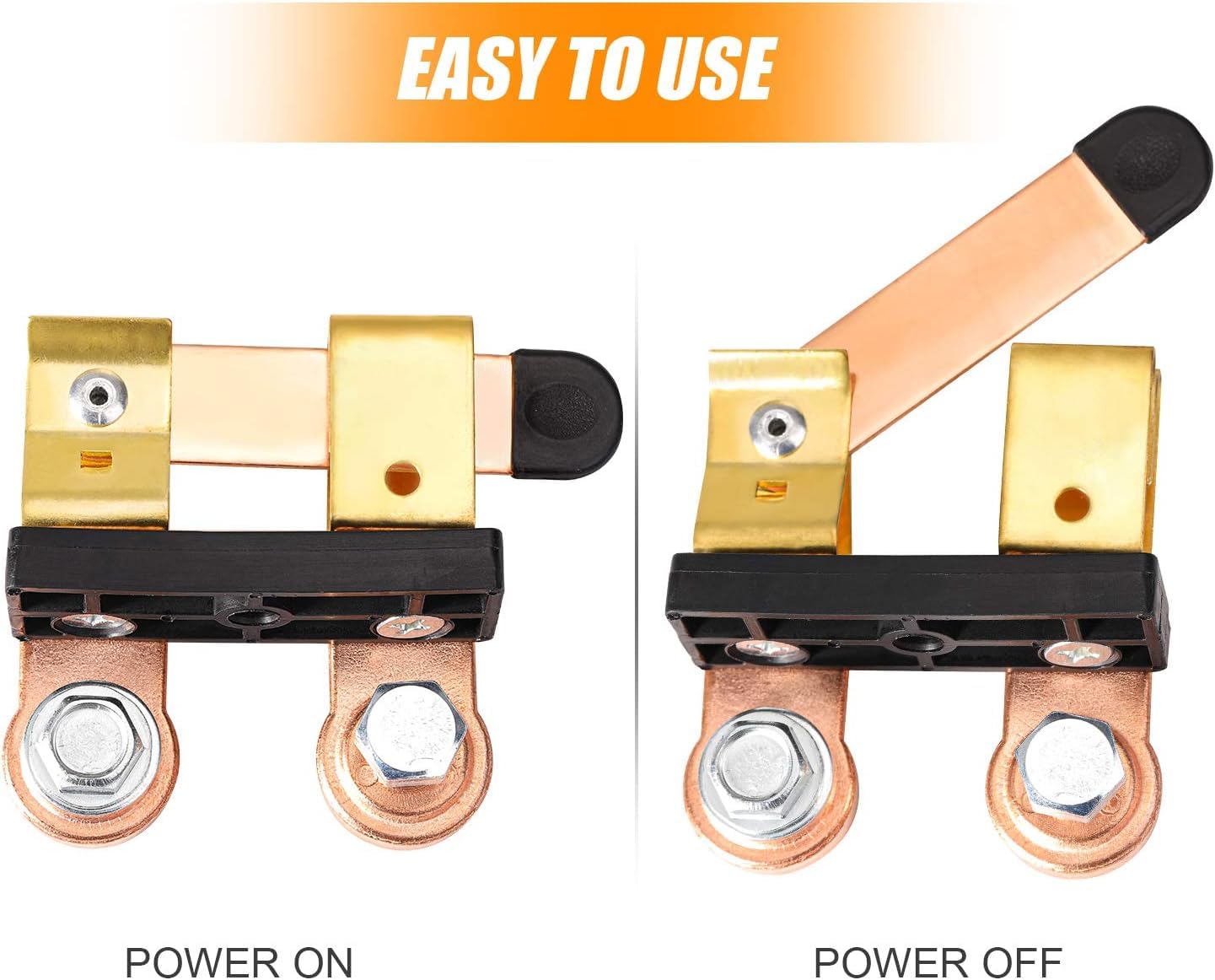 CentIoT - Battery Disconnect Cut Off Shut Off Switch 12V 24V - for Marine Car Boat RV ATV (Negative, Sidepost, 9mm Screw Hole)
