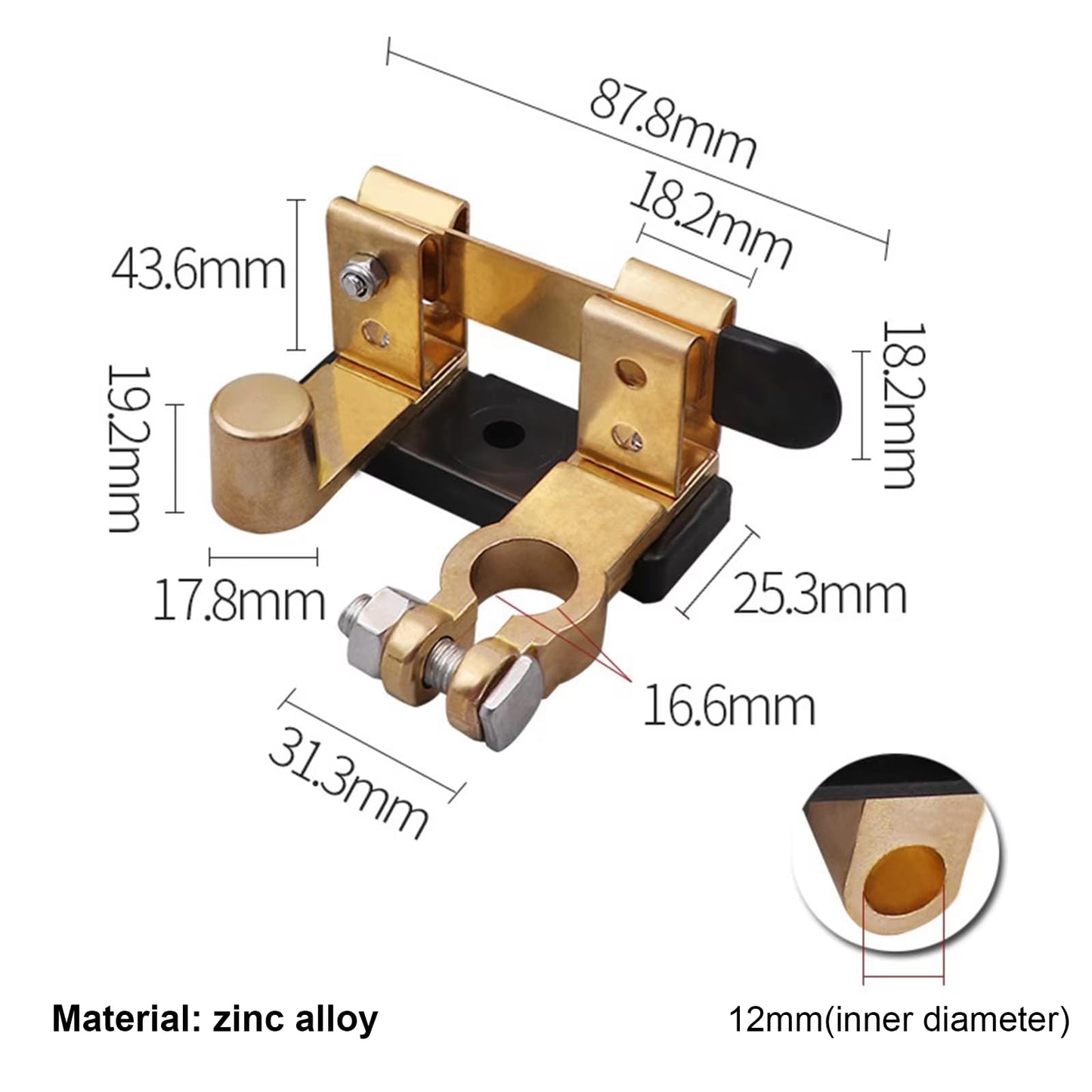 CentIoT - Battery Disconnect Cut Off Shut Off Kill Switch 12V 24V 1_Way- for Marine Car Boat RV ATV (Negative, Vertical, 15-17mm Top Post Dia), Yellow