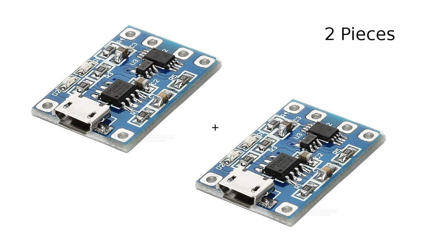 CentIoT - 2PCS TP4056 1.2A Li-ion Lithium Battery Charging Module Board Charger TP 4056 - Micro USB with Protection