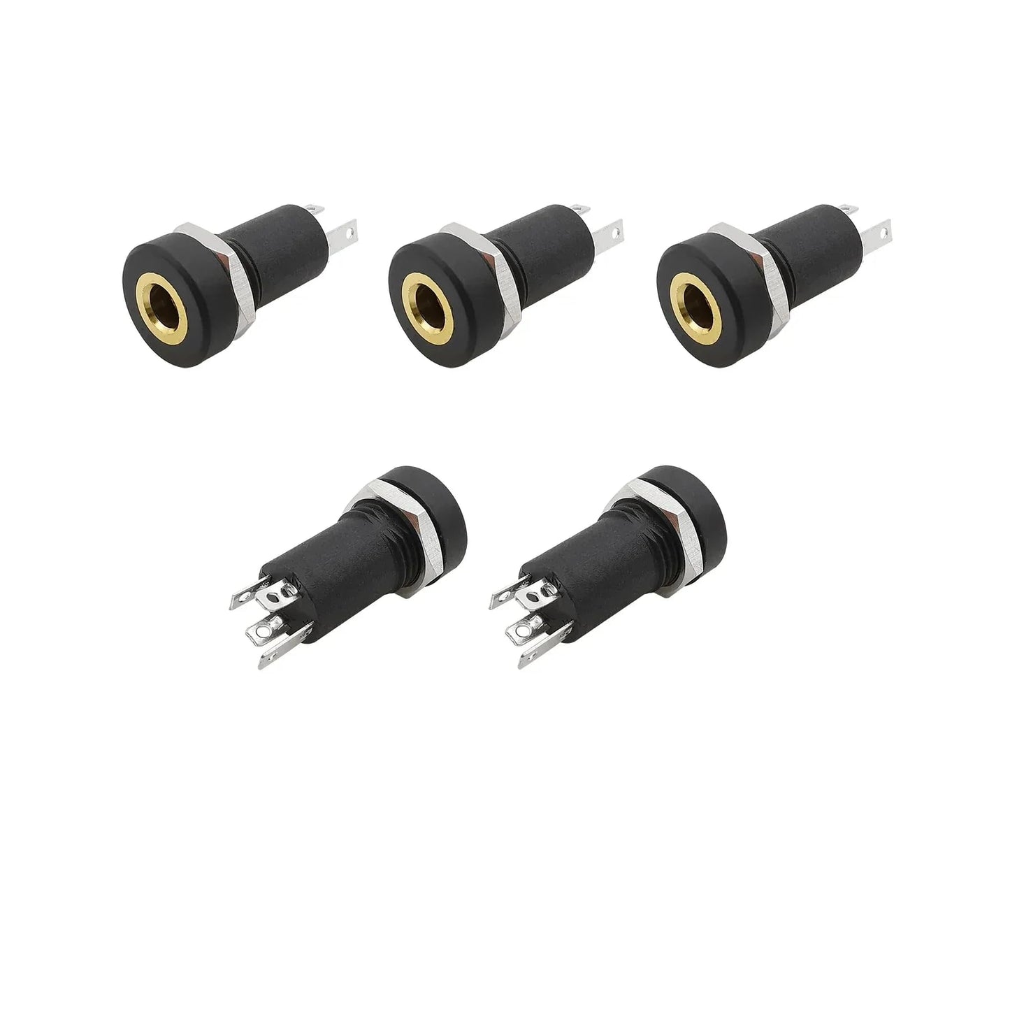 CentIoT -PJ392A 4Pin 3.5 MM Audio Jack Receptacle Gold Plated - Vertical Panel Mount Round Connector Female Socket (5PCS)