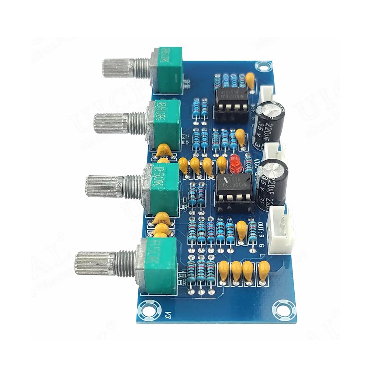 CentIoT - NE5532 Preamp with Treble mid Bass Volume Adjustment - Pre-Amplifier Tone Controller Board for Amplifier Board