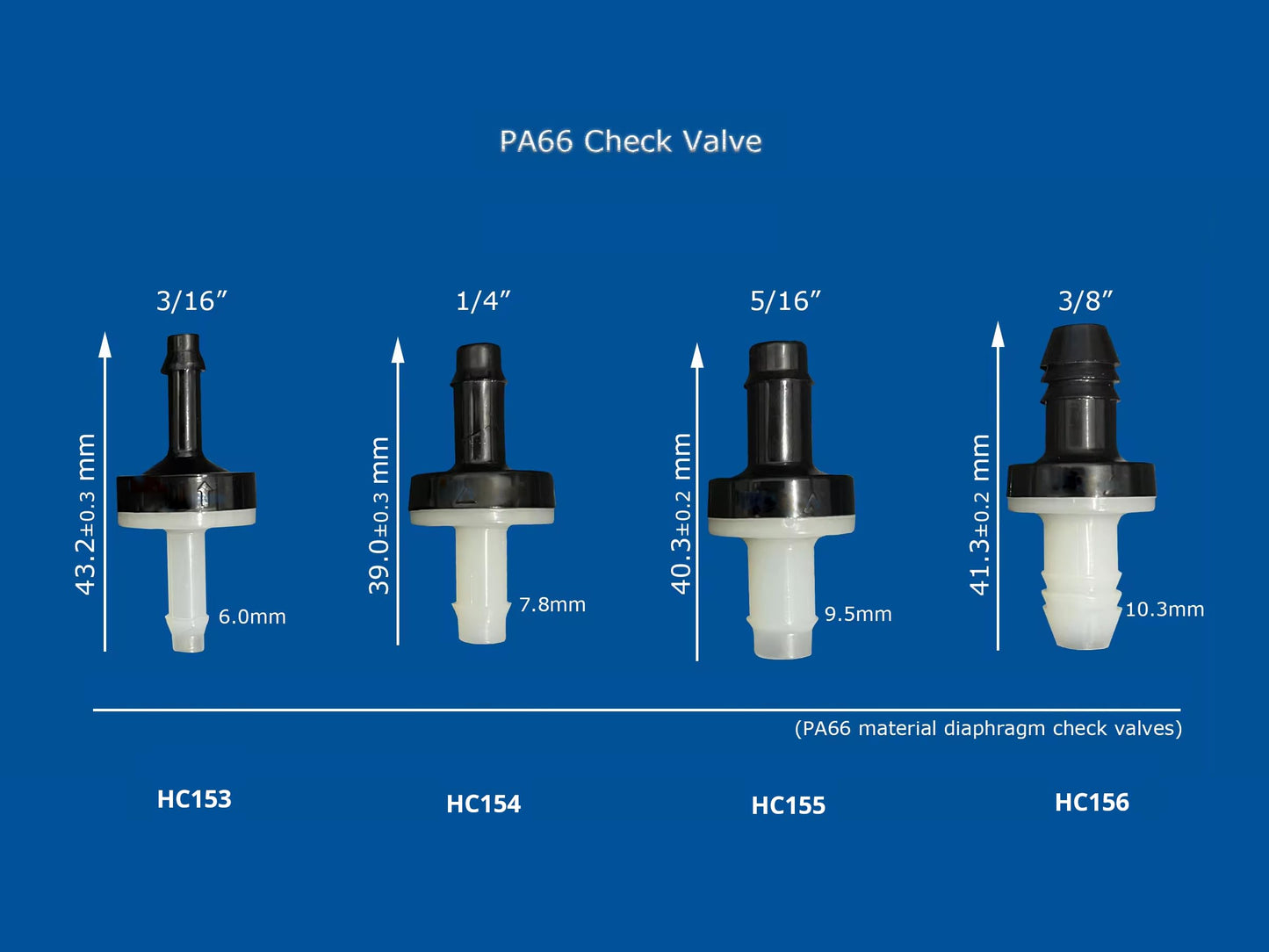CentIoT - One-Way Non-Return Inline Check Valve - Viton and Nylon PA66 Diaphram structure - for Fuel