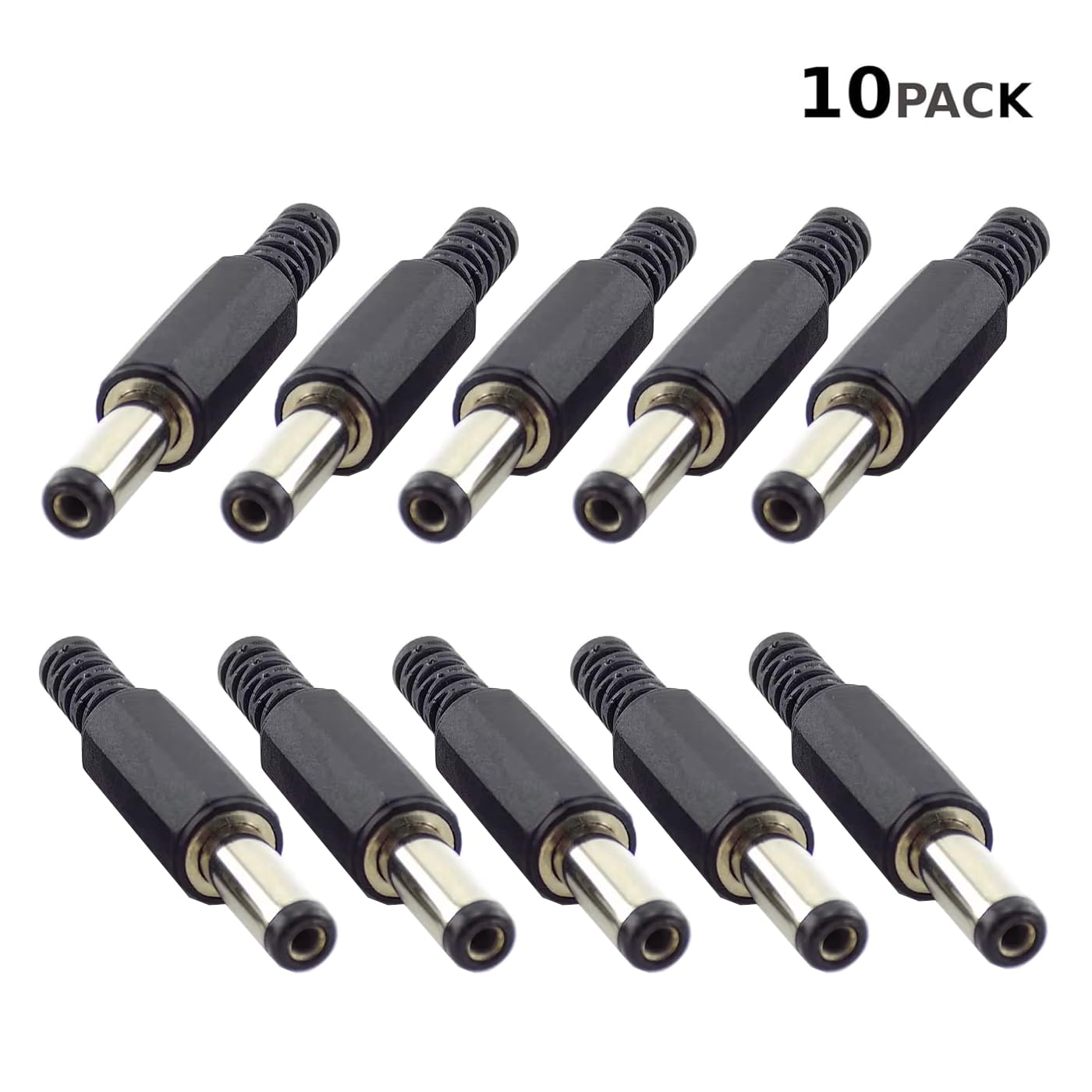 CentIoT - DC Power Plug Female - Cable Mount with plastic case (5.5 x 2.1mm, 9mm long pin - Pack of 10)