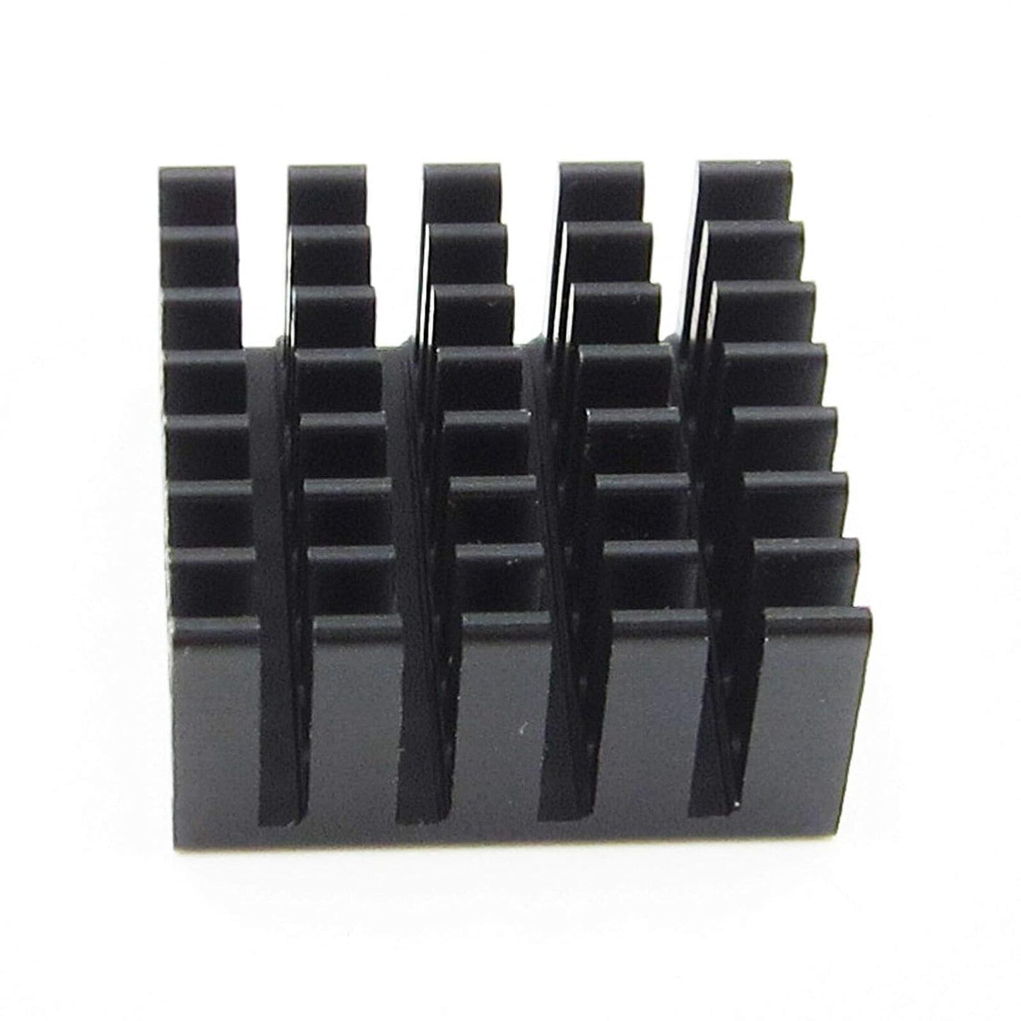 CentIoT - 20X20X10MM Aluminium Heatsink - Slotted Fins Anodised Black with double sided Thermal Sticker (Pack of 5)