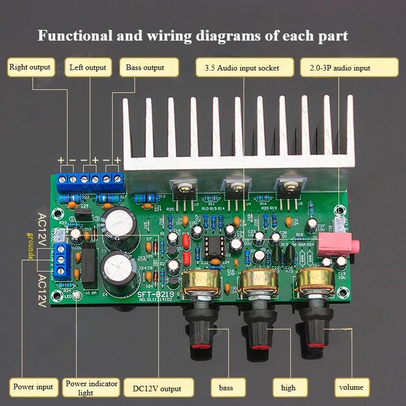 CentIoT - Digital Audio Amplifier Module - Class AB low-noise high fidelity - (2 X 15W Stereo and 1 x 30W Subwoofer, 2.1 Channel)