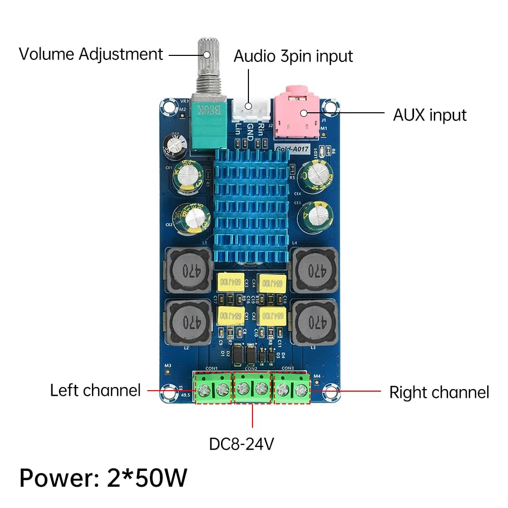 CentIoT - Digital Audio Amplifier Module - Class D - 2 X 50W Stereo