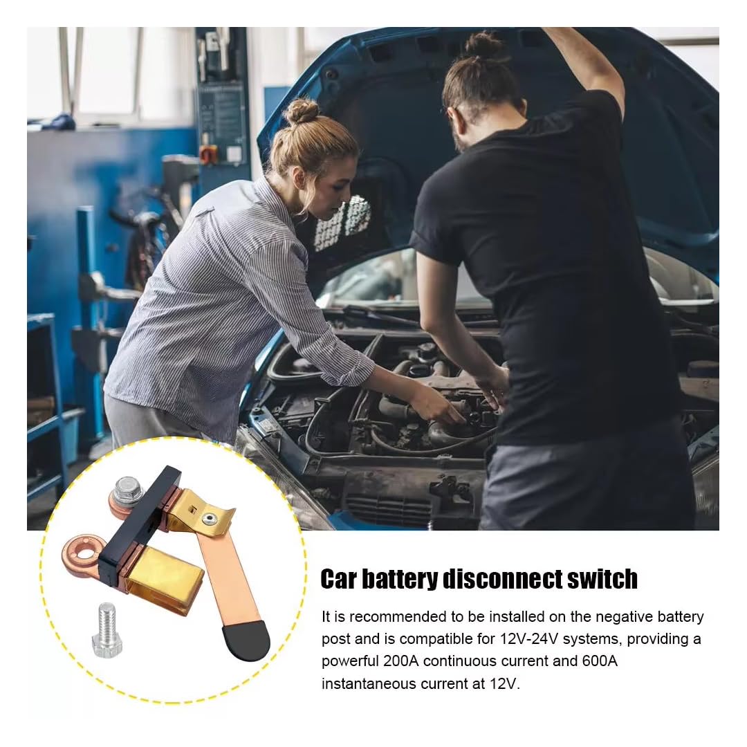 CentIoT - Battery Disconnect Cut Off Shut Off Switch 12V 24V - for Marine Car Boat RV ATV (Negative, Sidepost, 9mm Screw Hole)