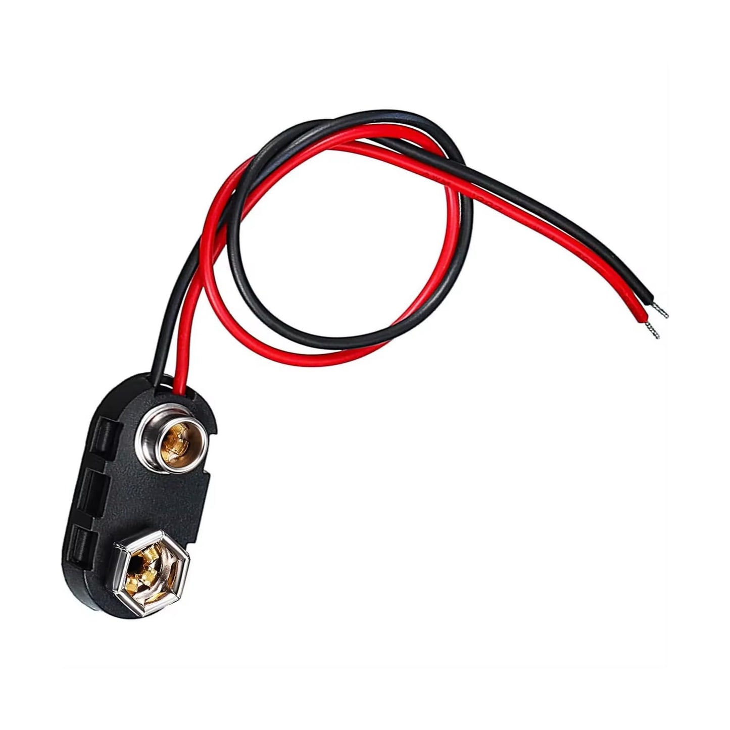 CentIoT - 9V Battery Snap Power Clip Connector to Open Wire 26AWG - Hard Plastic ABS Connector (Pack of 5)