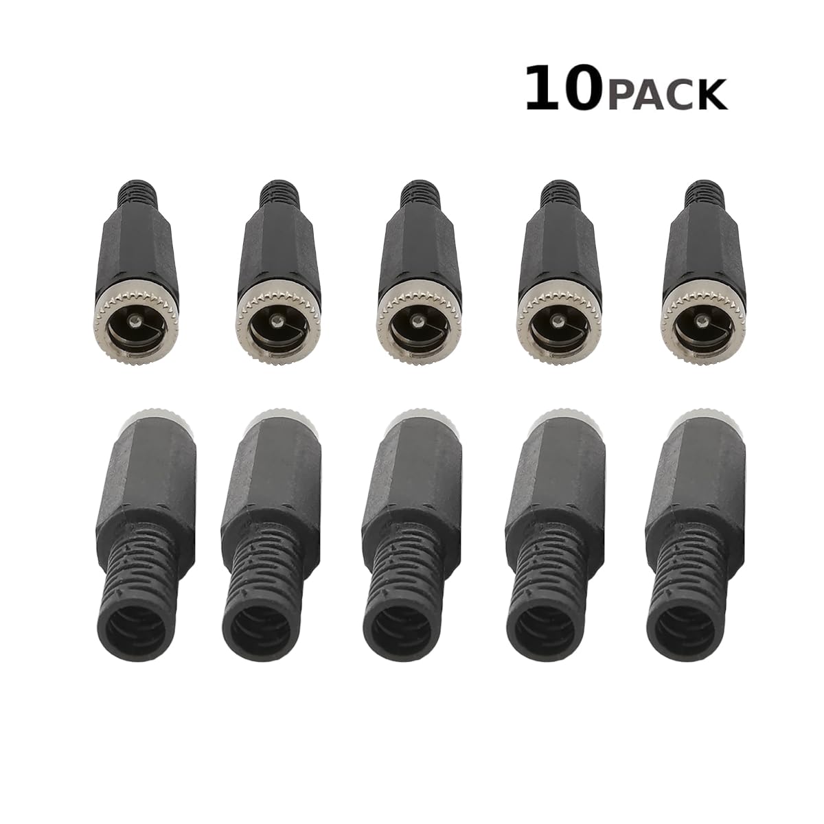 CentIoT - DC Power Supply Female Plug Pin - 5.5 x 2.5mm Cable mount - Male Jack Metal Socket with Plastic cover