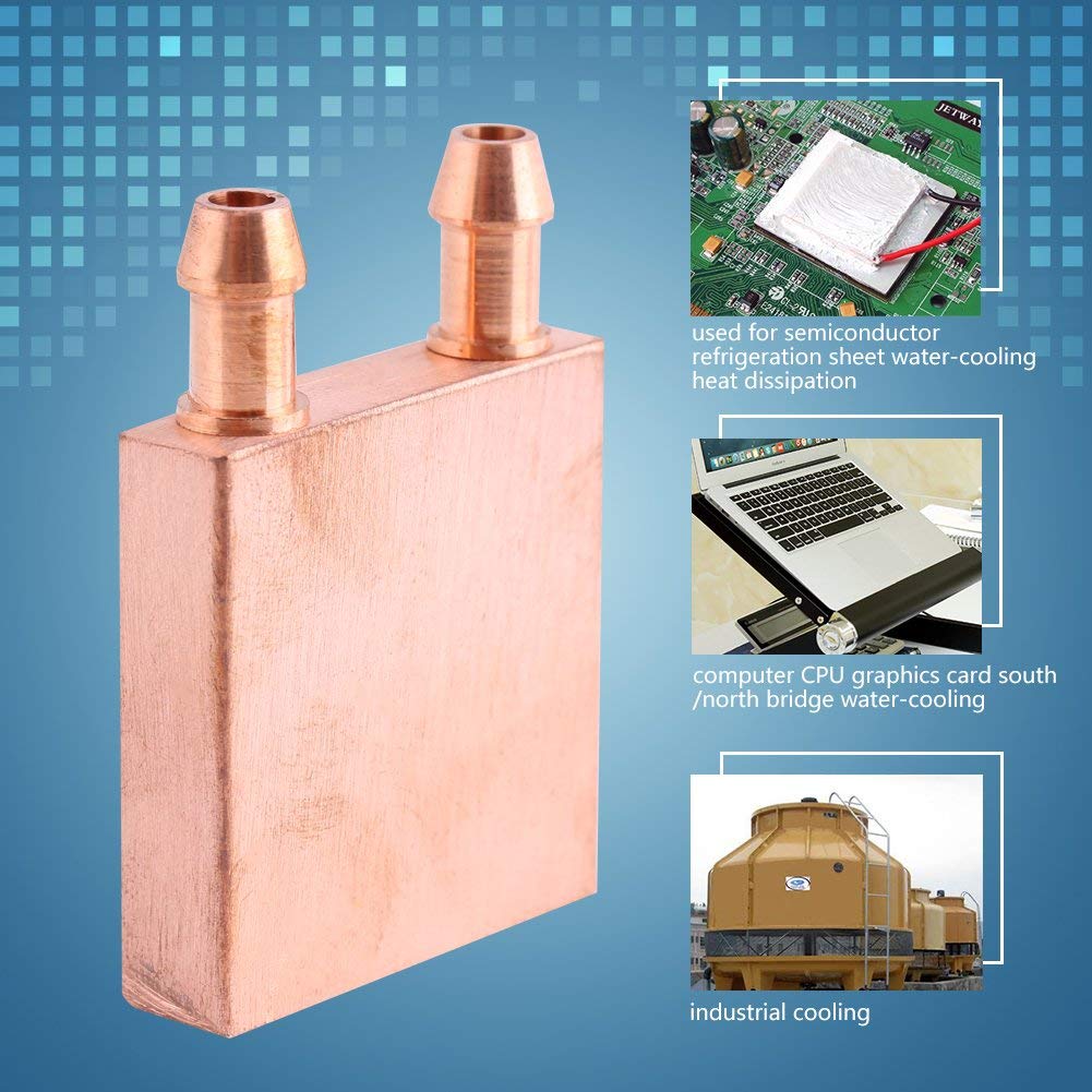 CentIoT® - Water Cooling Block 40x40x12mm Liquid Cooler Waterblock radiator for GPU CPU cooling heatsink