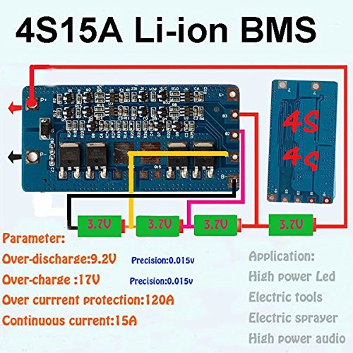 CentIoT - 4S / 3S 15A BMS Battery Management System PCM PCB for 4 or 3 Series 18650 li-ion Lithium Ion Battery Pack