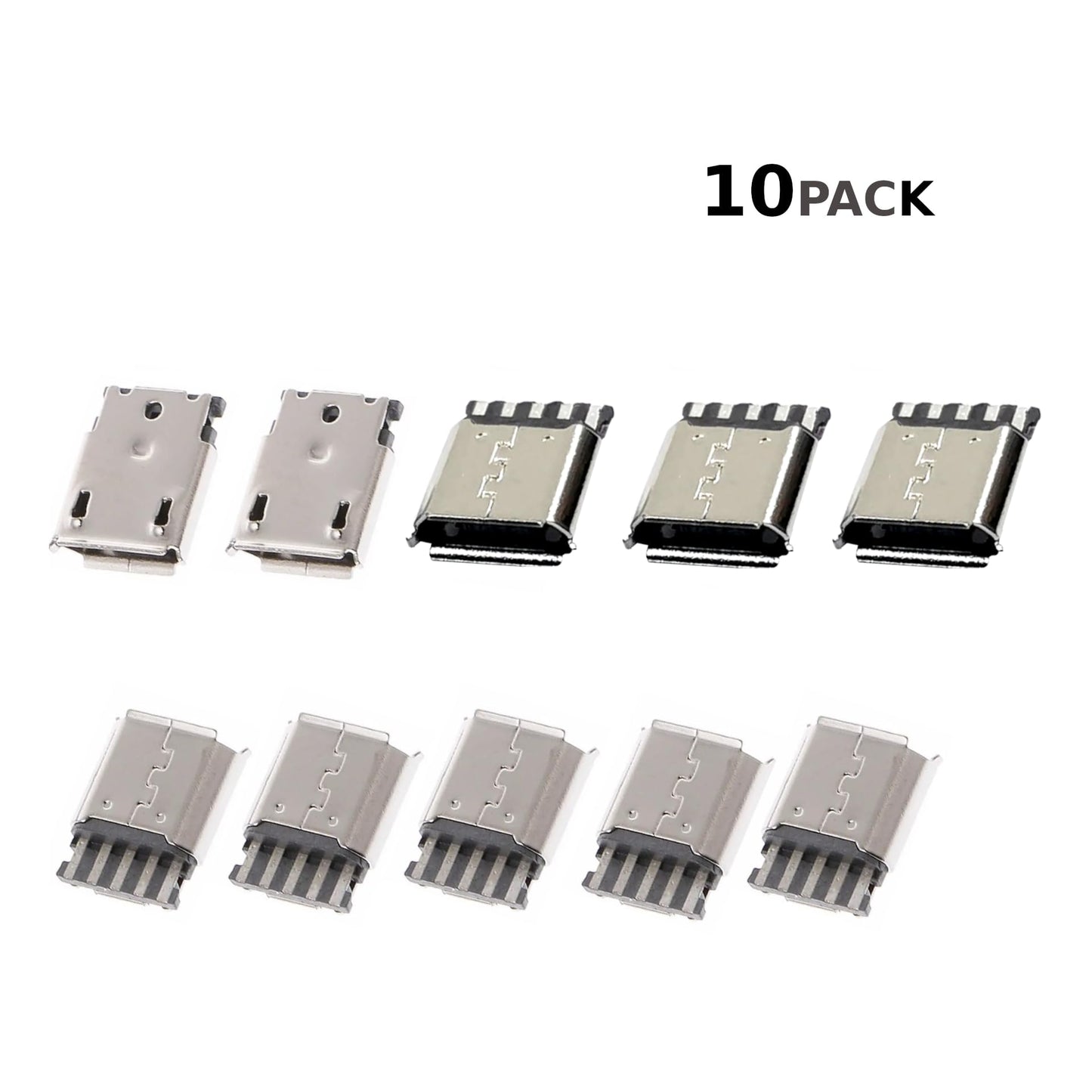CentIoT - Type B Micro USB Female USB 2.0-5 Pin Socket Connector (Pack of 10)