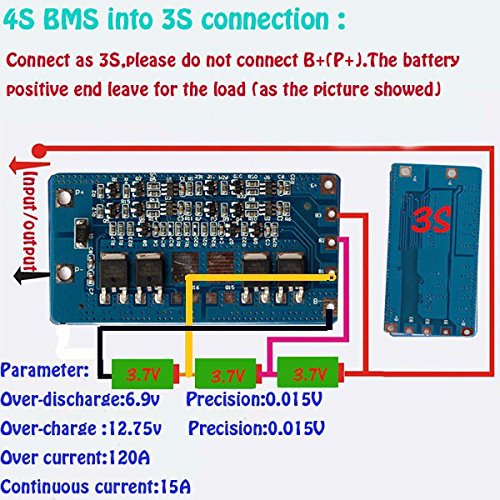 CentIoT - 4S / 3S 15A BMS Battery Management System PCM PCB for 4 or 3 Series 18650 li-ion Lithium Ion Battery Pack