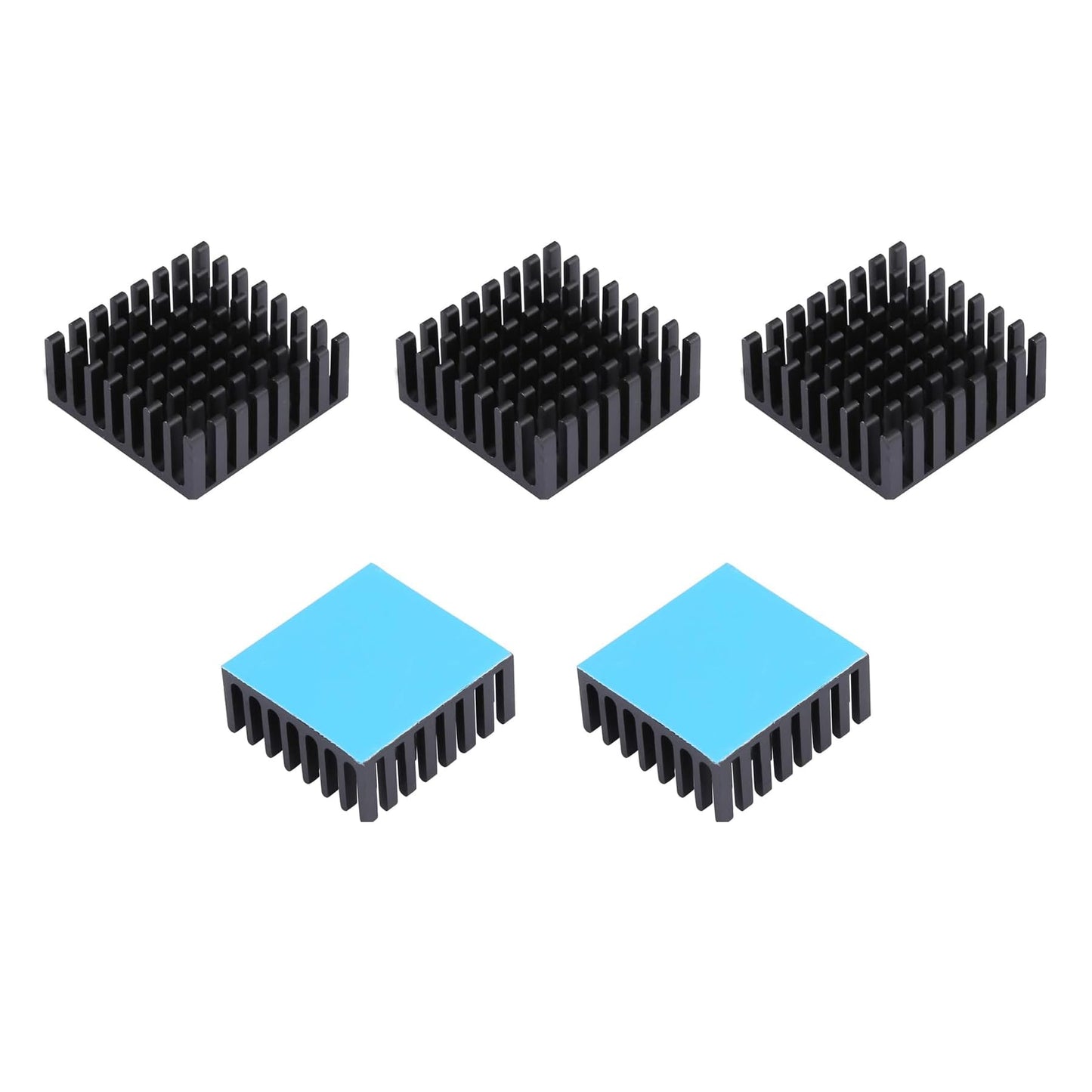 CentIoT - 25X25X10MM Aluminium Heatsink - Slotted Fins Anodised Black with 3M Tape