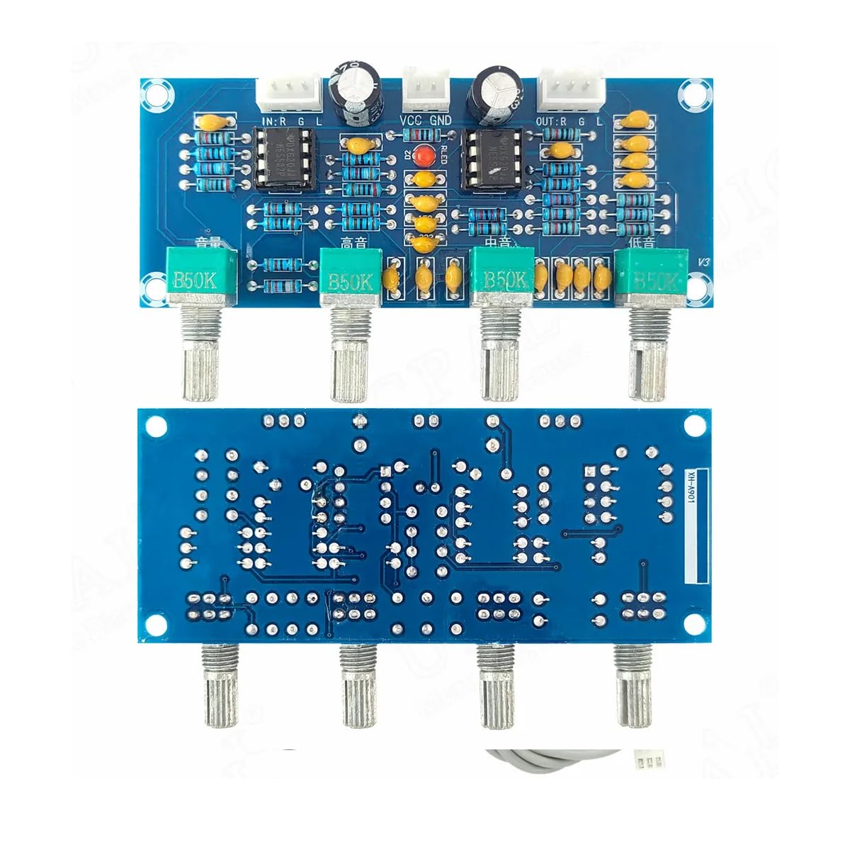 CentIoT - NE5532 Preamp with Treble mid Bass Volume Adjustment - Pre-Amplifier Tone Controller Board for Amplifier Board