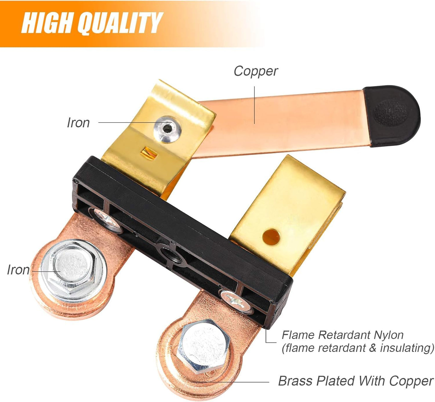 CentIoT - Battery Disconnect Cut Off Shut Off Switch 12V 24V - for Marine Car Boat RV ATV (Negative, Sidepost, 9mm Screw Hole)