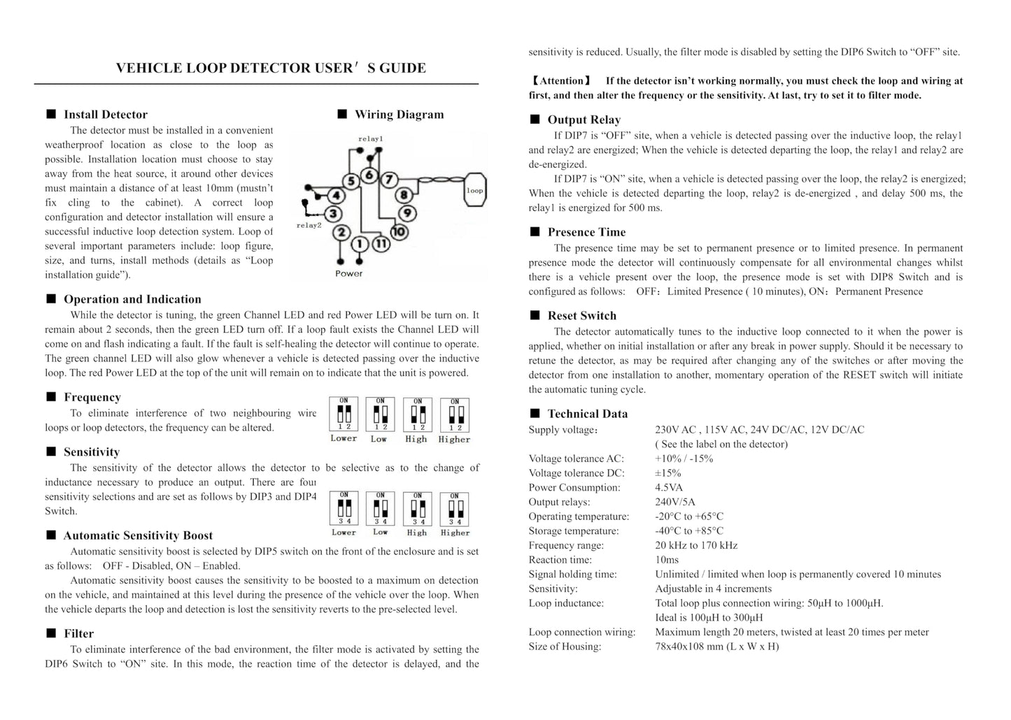CentIoT - PD132 Single Channel Parking auto Barrier Gate Opener Vehicle Loop Detector for car Parking Management and toll System