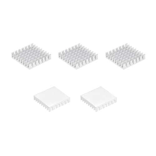 CentIoT - 28X28X6MM Aluminium Heatsink - Slotted Fins Anodised Silver (Pack of 5)