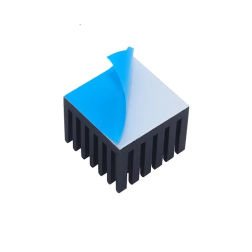 CentIoT - 25X25X20MM Aluminium Heatsink - Slotted Fins Anodised Black with Thermal Sticker (Pack of 5)