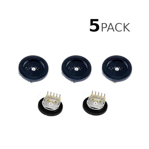 CentIoT - Gear Potentiometer Single Pot Dial Volume Switch 16 x 1mm 5Pin - Pack of 5