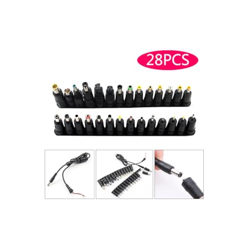 CentIoT - 28 in 1 DC 5.5X 2.1 MM Male DC Jack Socket Connector to 28 Types Male Power Plug (28in1 with Cable)