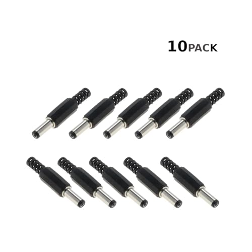 CentIoT - DC Power Plug Female - 5.5 x 2.5 Cable Mount with plastic case (14mm long pin - Pack of 10)