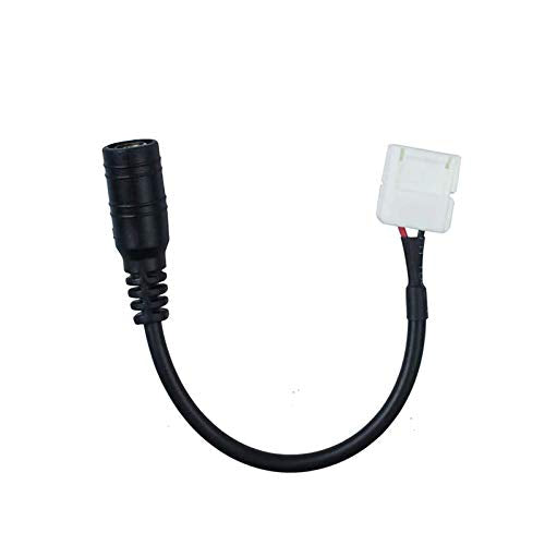 CentIoT - 10mm 2pin Female DC Adapter LED Strip Connector Cable For SMD 5050 5630 Single Color led Strip-Black