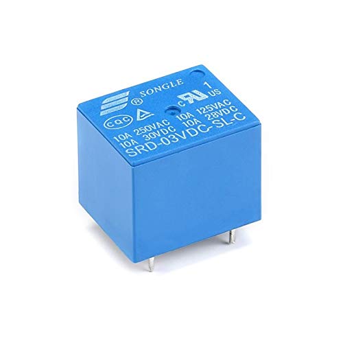 CentIoT - 5PCS DC Power Relay - SRD-SL-C DIP-5 Non Latching SPDT 10A (250VAC 30VDC) | Type PCB Mount