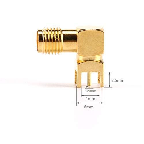 CentIoT - SMA female PCB Thru Hole mount plug Solder Square RF Connector jack - right angle 10.9mm 4.2mm