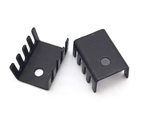 CentIoT - 5PCS TO-220 20*15*10MM Aluminium Heatsink - suitable for IGBT Transistors MOSFET Triod IC (Black Anodised Fins)