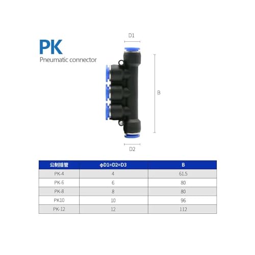 CentIoT - Pneumatic connector Push In Fittings For Air Hose and Tube Connector 4mm