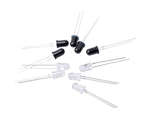 CentIoT - 10PCs 850NM 5 Pairs 5mm Universal LED IR Infrared Emitter Emission and Receiver Diode 5MM diodes IR lamp