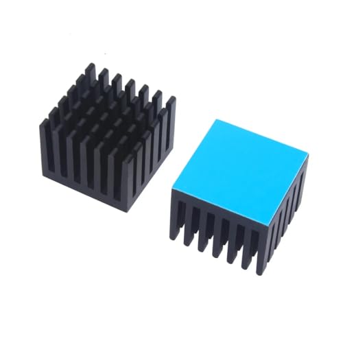 CentIoT - 25X25X20MM Aluminium Heatsink - Slotted Fins Anodised Black with Thermal Sticker (Pack of 5)