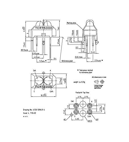 CentIoT - 10PCS TCRT5000 TCRT5000L IR LED Infra red Reflective Optical Sensor with Transistor Output