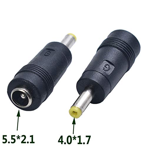 CentIoT - DC Power Socket 5.5 x 2.1 mm male jack -to- female DC Plug 4.0 x 1.7 mm - Connector Adapter Converter