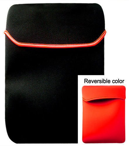 OrgyNX - Reversible Black & Red Durable Neoprene Notebook Laptop Case Sleeve Cover Fit
