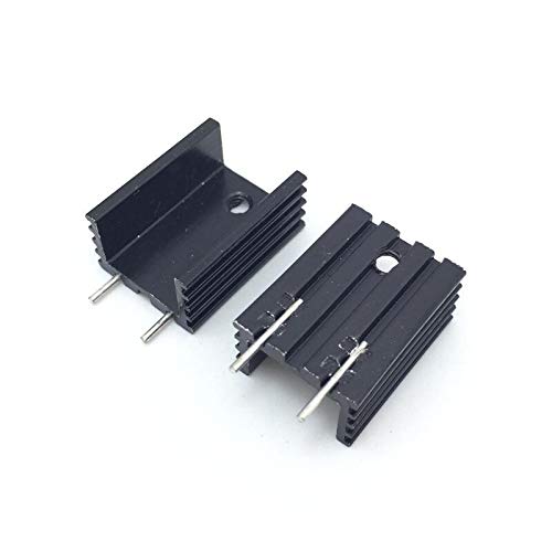 CentIoT - 5PCS TO-220 20*15*10MM Aluminium Heatsink - suitable for IGBT Transistors MOSFET Triod IC (Black Anodised with Pin)