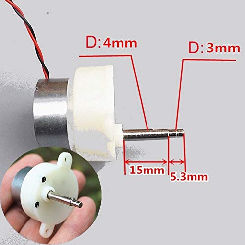 CentIoT - 7RPM 15 + 5.3mm 6V Slow Speed Micro Turbo Gear Motor - Micro 300 Gearbox Speed Reduction Motor – Stepped Shaft – DC 3V-9V 7 rpm
