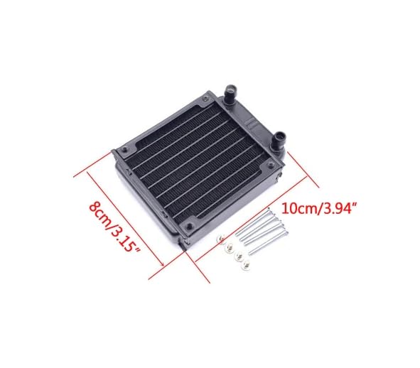 CentIoT - Radiator Water Cooler Tubes Heat Exchanger Aluminum Water Cooling CPU Heat Sink | For Gaming Computer and Peltier (80mm)