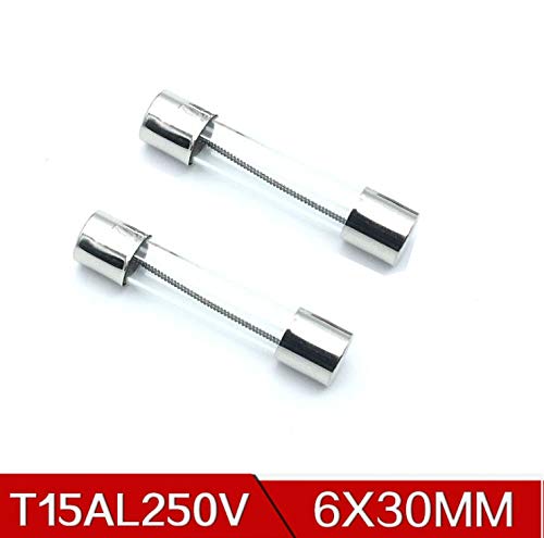 CentIoT - 15A 250V Slow Melt Time Delay Insurance Glass Tube Fuse for Microwave Oven (Transparent, 6 x 30 mm) -2 Pieces