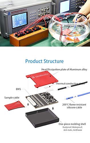 CentIoT® - 13S 48V 15A 25A 35A 45A 60A BMS Battery Management System PCM PCBA for 18650 Lithium Ion Battery Pack with Balance, heatsink, Waterproof