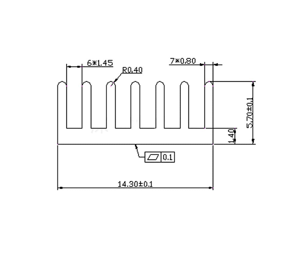 CentIoT - 5PCS 14 x 14 x 6mm Aluminium Heatsink (Cross Cut Fin with 3M, Blue Anodised)